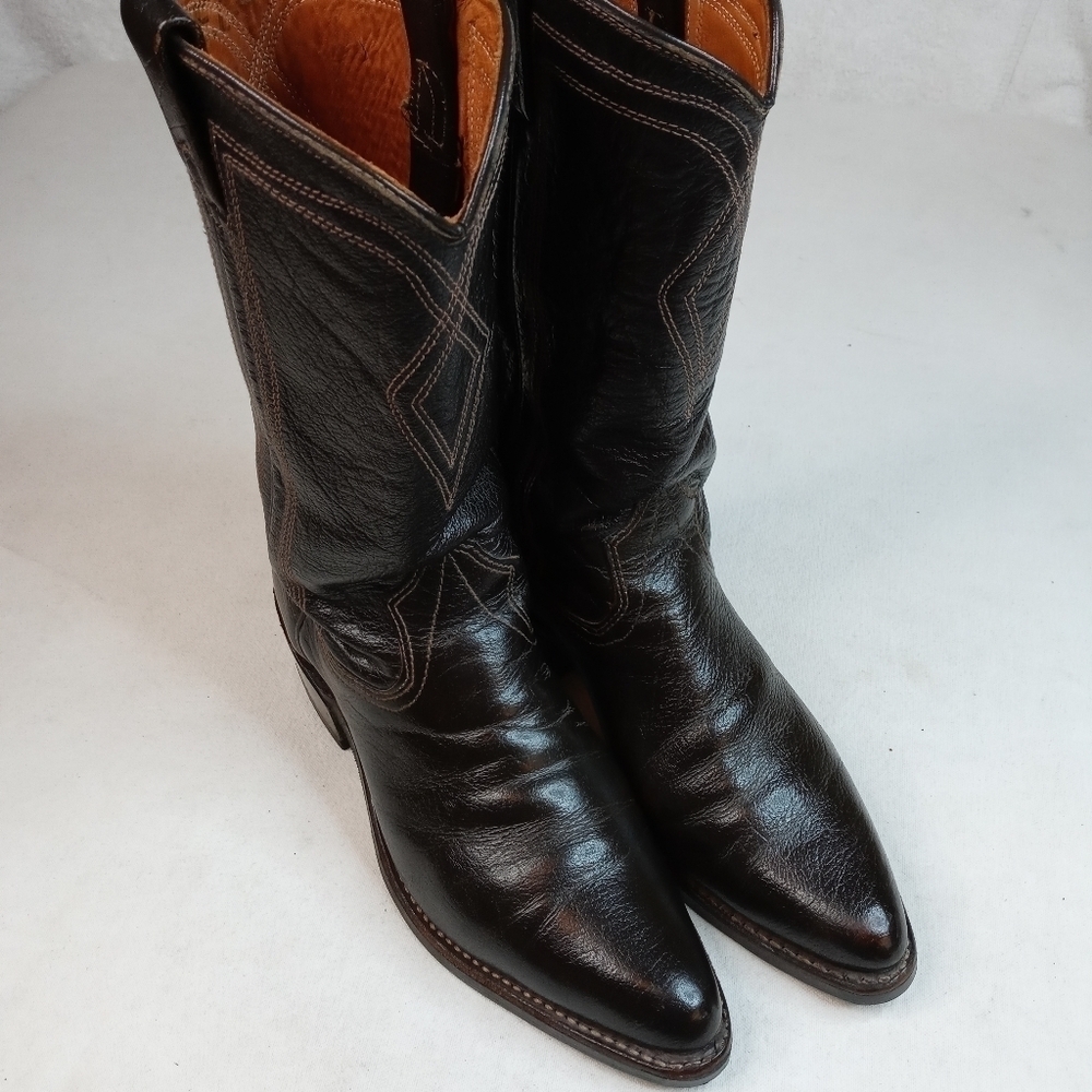 Texas Brand Mens Size 8.5 D Black Genuine Water B